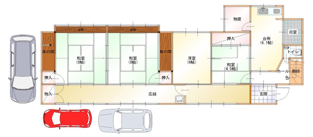 Floor plan. 9.8 million yen, 5DK, Land area 235 sq m , Building area 235 sq m 1F plan view
