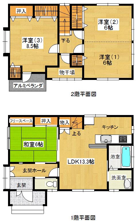 Floor plan. 16,980,000 yen, 4LDK + S (storeroom), Land area 187.4 sq m , Building area 99.13 sq m