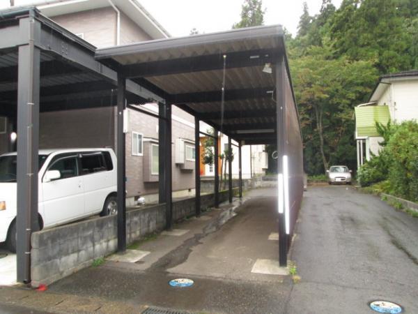 Parking lot. Carport is also safe winter