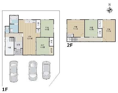 Floor plan. 15,380,000 yen, 5LDK, Land area 172.85 sq m , Building area 116.35 sq m
