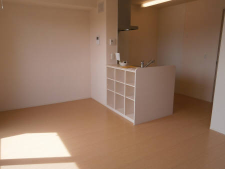 Living and room. LDK spacious ~ Fashionable shelf ☆ 