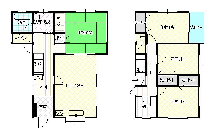 Floor plan. 8.5 million yen, 5LDK, Land area 231.14 sq m , It is a building area of 105.16 sq m schematic