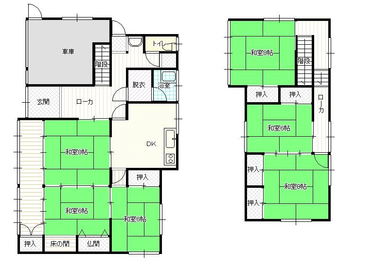 Floor plan. 4 million yen, 6DK, Land area 271.89 sq m , Building area 153.56 sq m