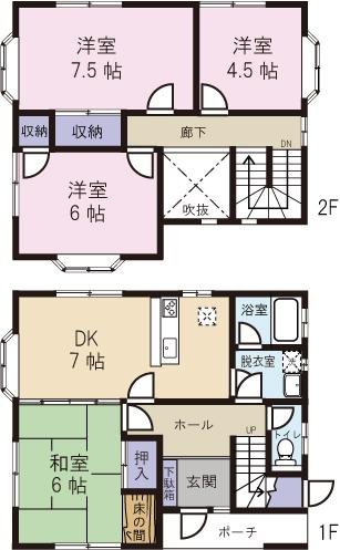 Floor plan. 15.8 million yen, 4DK, Land area 236.31 sq m , Building area 100 sq m