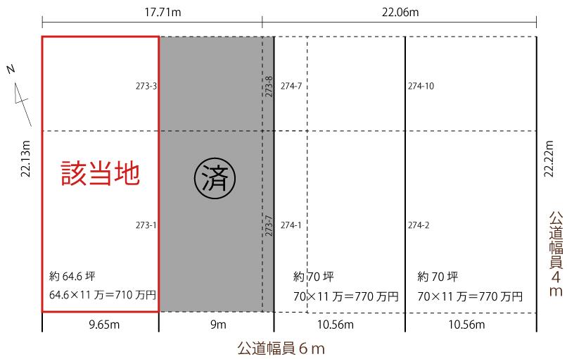 Compartment figure. Land price 7.1 million yen, Land area 214.07 sq m this other, There are two sections on the east side!