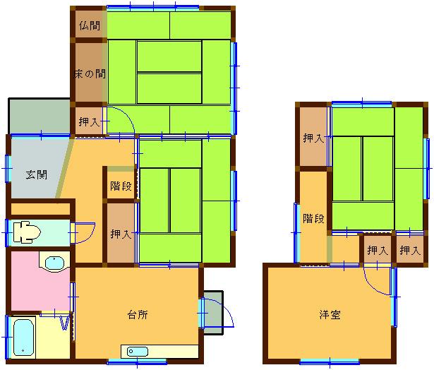 Floor plan. 8,880,000 yen, 4DK, Land area 146.13 sq m , Building area 81.14 sq m