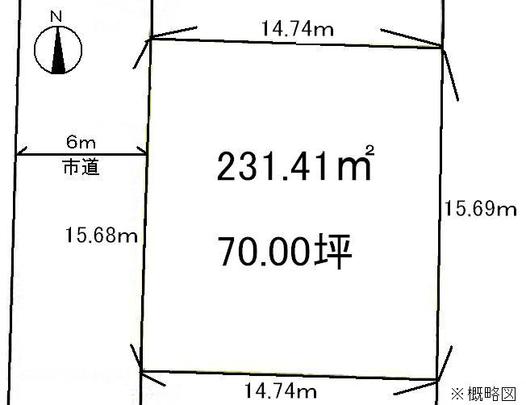 Compartment figure. Land price 9.8 million yen, Land area 231.41 sq m