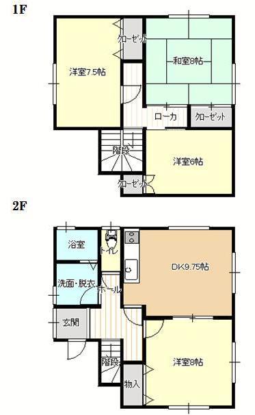 Floor plan. 9.8 million yen, 4DK, Land area 140.87 sq m , Building area 97.4 sq m