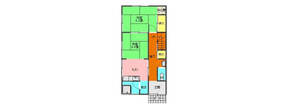 Floor plan. 4.5 million yen, 4K, Land area 119.97 sq m , Building area 66.24 sq m