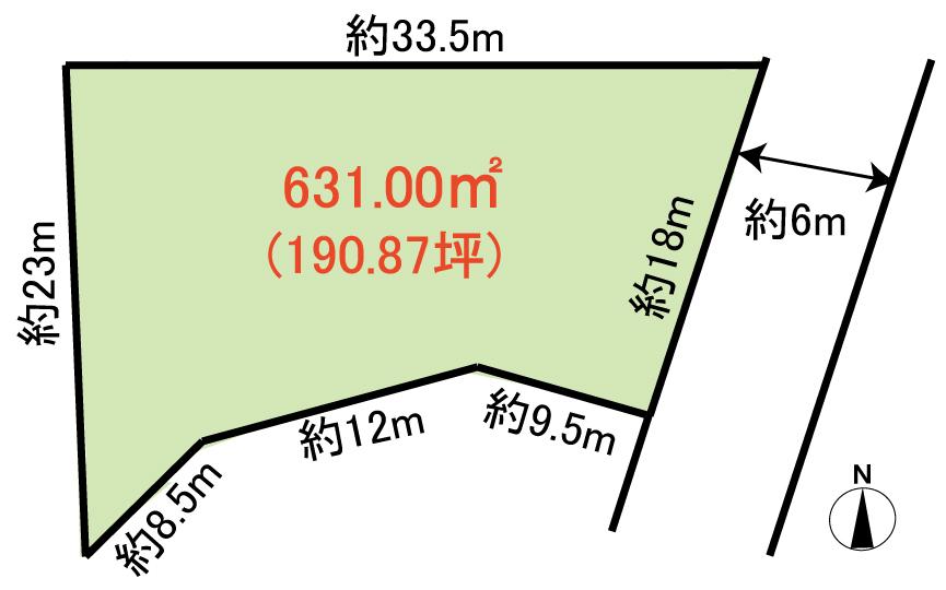 Compartment figure. Land price 3.25 million yen, Land area 631 sq m