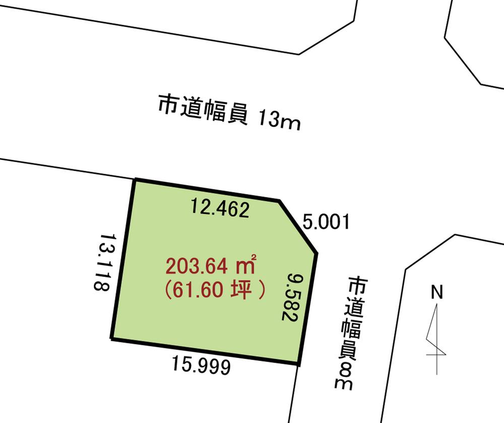 Compartment figure. Land price 12.2 million yen, Land area 203.64 sq m