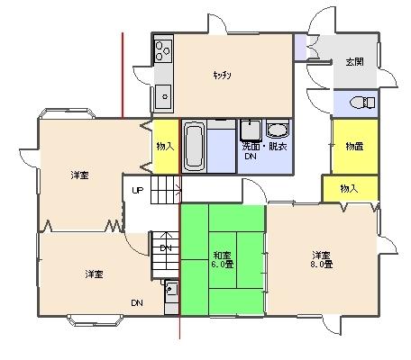 Floor plan. 6.8 million yen, 5DK, Land area 489.22 sq m , Building area 222.16 sq m