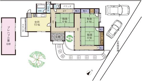 Floor plan. 8 million yen, 3DK, Land area 451.23 sq m , Building area 93.81 sq m