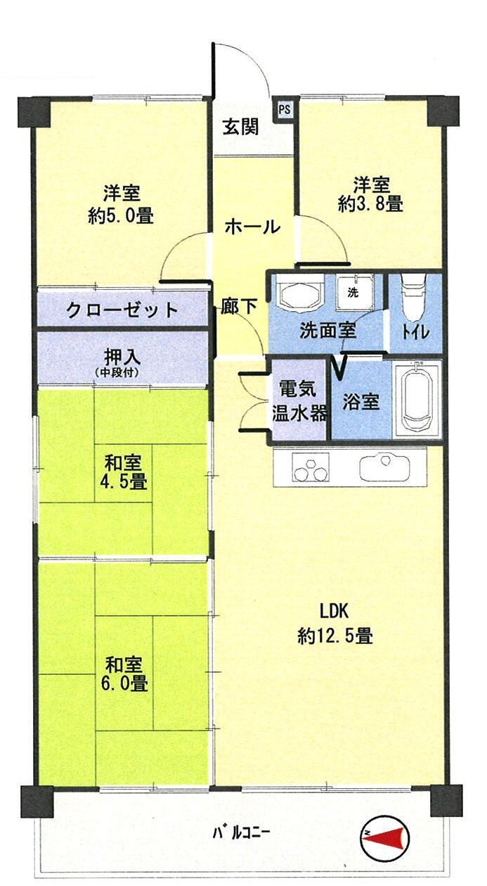 Floor plan. 4LDK, Price 7.8 million yen, Occupied area 67.65 sq m