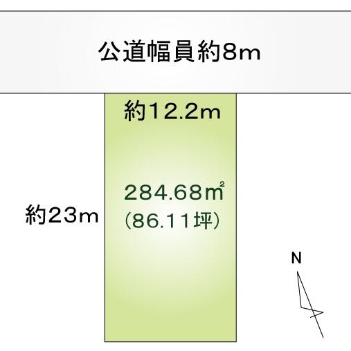Compartment figure. Land price 13 million yen, Land area 284.68 sq m