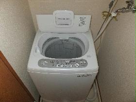 Washroom. Included washing machine