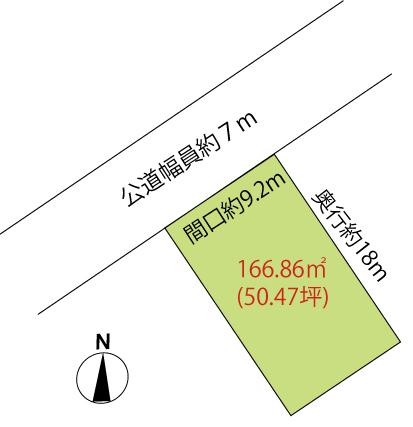 Compartment figure. Land price 9.5 million yen, Land area 166.86 sq m