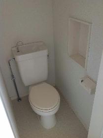 Toilet. There is storage space
