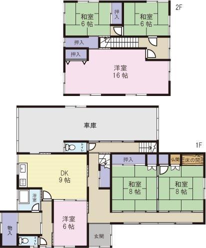 Floor plan. 4.98 million yen, 6DK, Land area 304.63 sq m , Building area 189.07 sq m