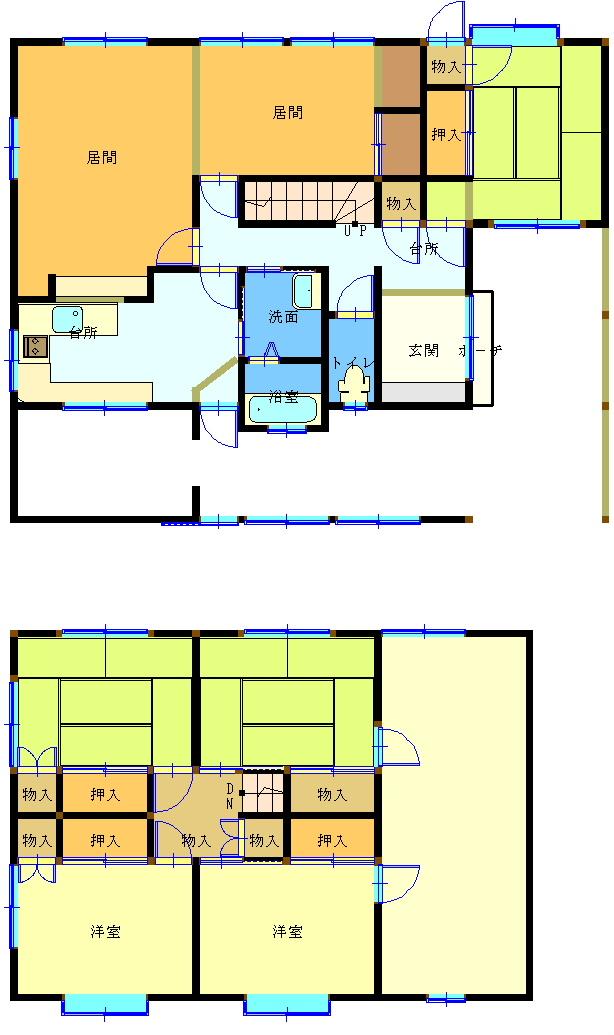 Floor plan. 12.8 million yen, 5LDK, Land area 688.68 sq m , Building area 109.3 sq m