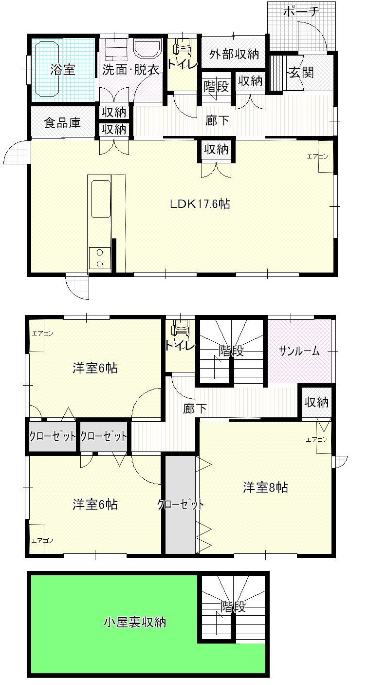 Floor plan. 22,800,000 yen, 3LDK + S (storeroom), Land area 198.51 sq m , Building area 103.51 sq m