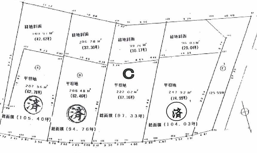 Compartment figure. Land price 8.06 million yen, Land area 222.02 sq m