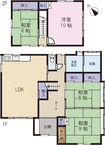 Floor plan. 13.5 million yen, 4LDK, Land area 256.2 sq m , Building area 113.37 sq m