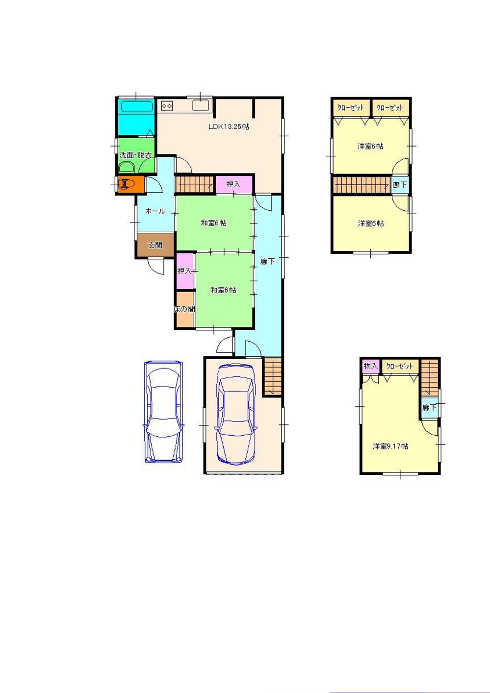 Floor plan. 15,380,000 yen, 5LDK, Land area 198.98 sq m , Building area 140.97 sq m