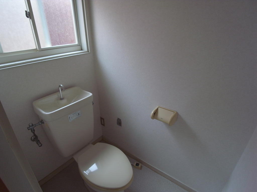 Toilet. Convenient to skylight and ventilation with windows