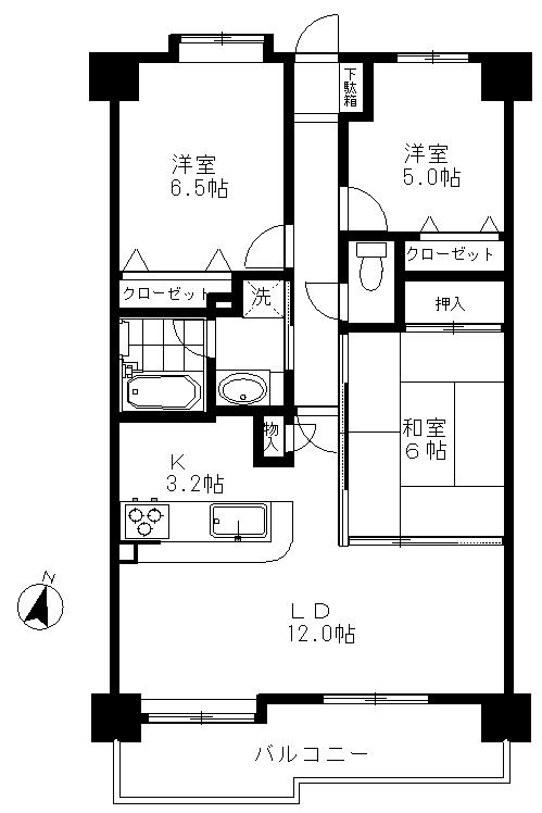 Floor plan. 3LDK, Price 17.2 million yen, Occupied area 71.28 sq m , Balcony area 10.43 sq m