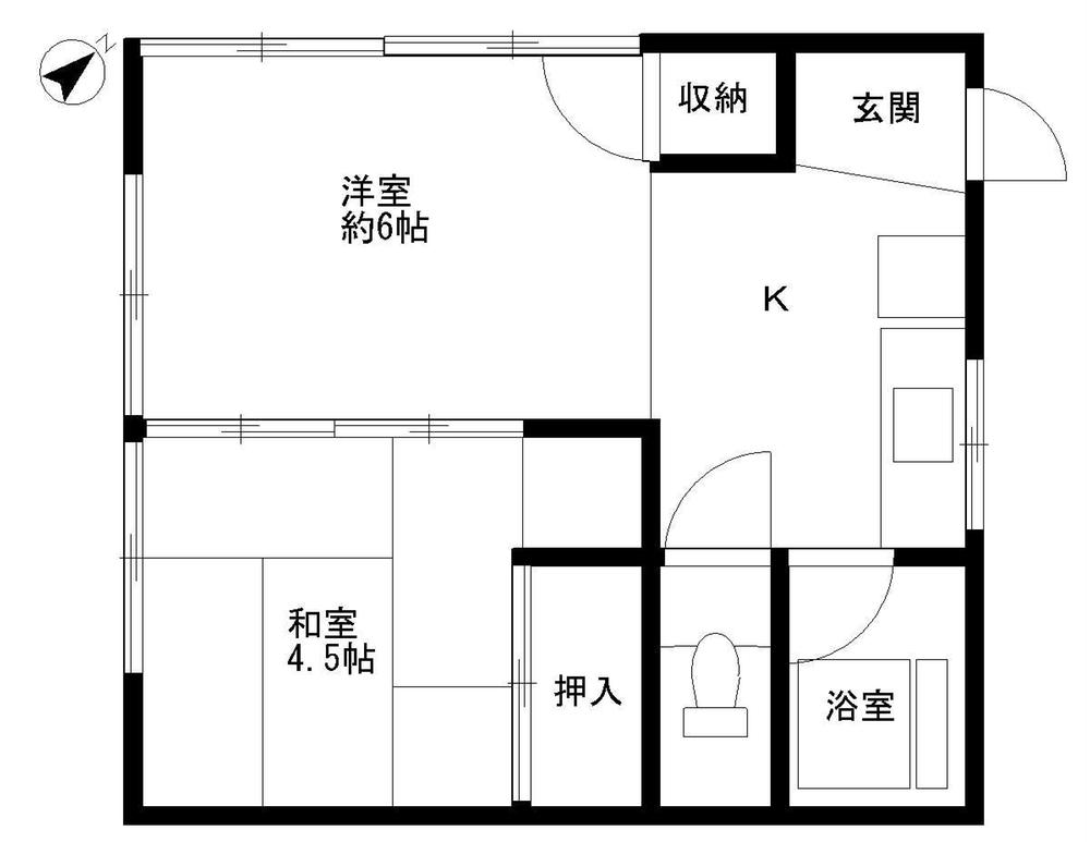 Floor plan. 2K, Price 2.3 million yen, Footprint 29.9 sq m