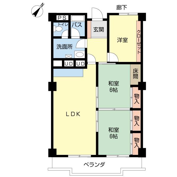 Floor plan. 3LDK, Price 5.5 million yen, Occupied area 73.32 sq m
