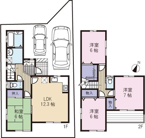 Floor plan. 19,400,000 yen, 4LDK, Land area 102 sq m , Building area 92.94 sq m