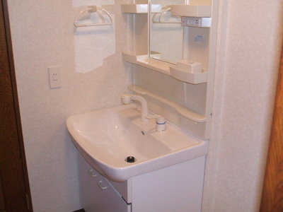 Washroom. Wash basin with shampoo dresser