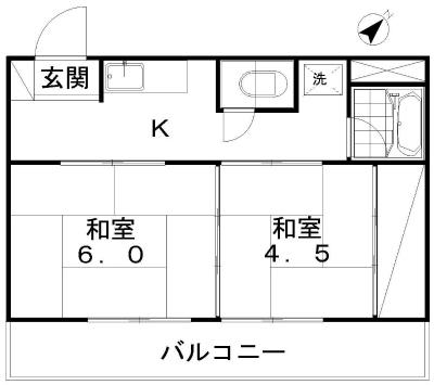 Floor plan. 2K, Price 2.18 million yen, Occupied area 33.12 sq m