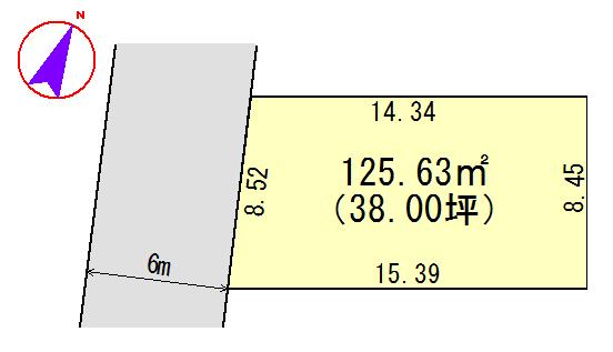 Compartment figure. Land price 11,620,000 yen, Land area 125.63 sq m