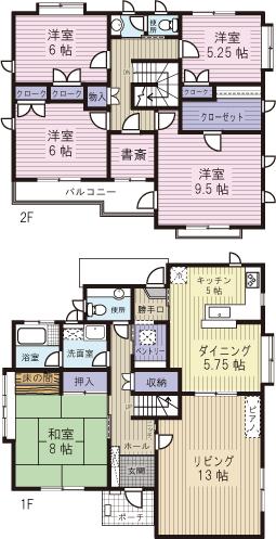 Floor plan. 35 million yen, 5LDK, Land area 215.19 sq m , Building area 150.85 sq m