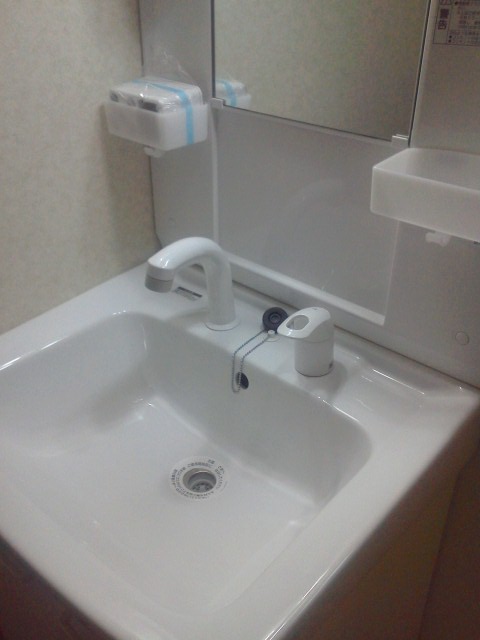 Washroom. Unused shower wash basin