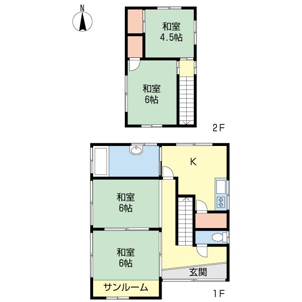 Floor plan. 10 million yen, 4DK, Land area 102.72 sq m , Building area 84.5 sq m