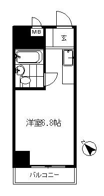 Floor plan. Price 2 million yen, Occupied area 18.73 sq m , Balcony area 2.66 sq m