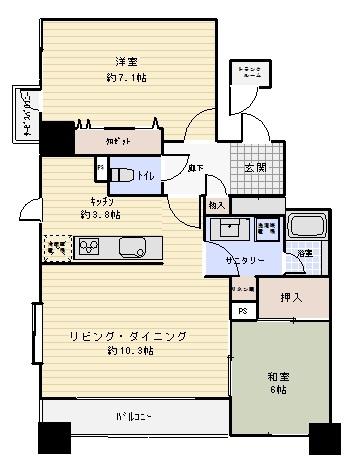 Floor plan. 2LDK, Price 21 million yen, Occupied area 60.75 sq m , Balcony area 10.8 sq m