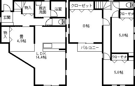 Floor plan. 26,950,000 yen, 4LDK, Land area 133.92 sq m , Building area 97.28 sq m