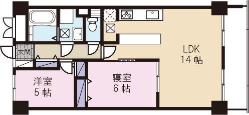 Floor plan. 2LDK, Price 13,900,000 yen, Occupied area 62.72 sq m , Balcony area 6.72 sq m
