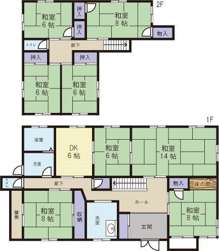 Floor plan. 29.5 million yen, 8DK, Land area 333.76 sq m , Building area 186.98 sq m