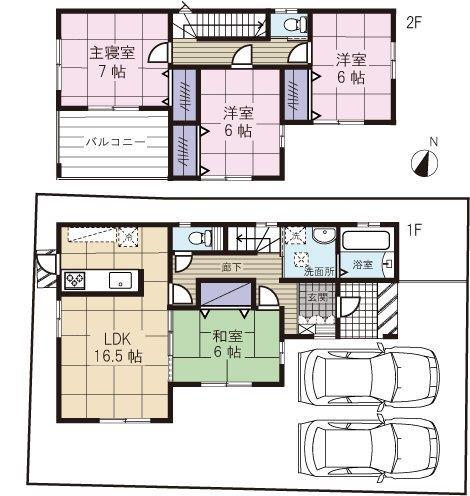 Floor plan. 24.4 million yen, 4LDK, Land area 140 sq m , Building area 101.32 sq m