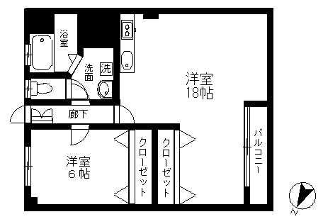 Floor plan. 1LDK, Price 5.5 million yen, Occupied area 51.48 sq m , Balcony area 3.28 sq m