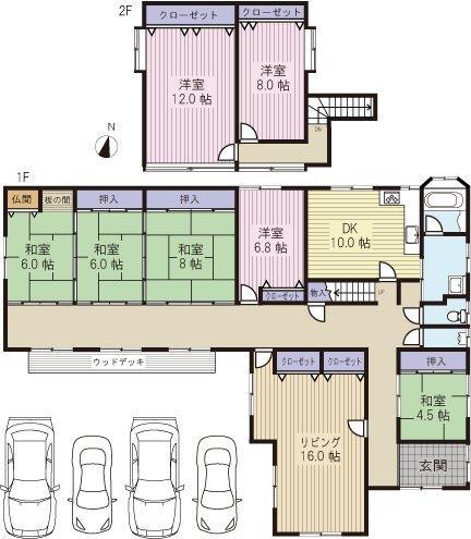 Floor plan. 24,980,000 yen, 7LDK, Land area 323.76 sq m , Building area 210.31 sq m