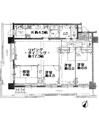 Floor plan. 4LDK, Price 18,800,000 yen, Footprint 108.75 sq m , Balcony area 37.76 sq m