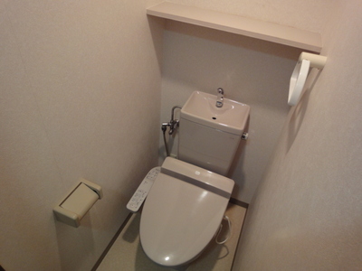 Toilet. With warm water washing toilet seat! 