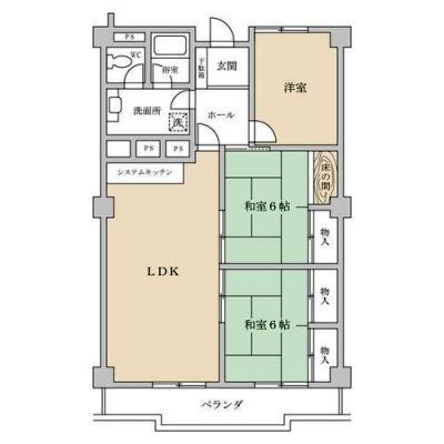 Floor plan. 3LDK, Price 5.5 million yen, Occupied area 73.32 sq m , Balcony area 10.5 sq m